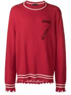 Riccardo Comi Frayed Hem Sweater - Red