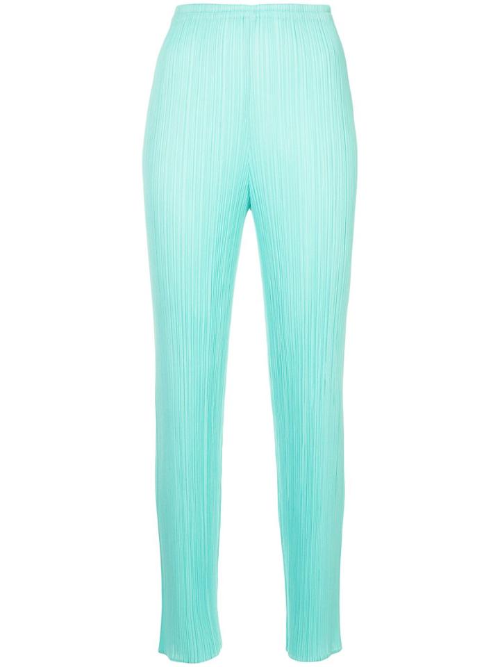 Issey Miyake Vintage Mint Pastel Pleat Pants - Green