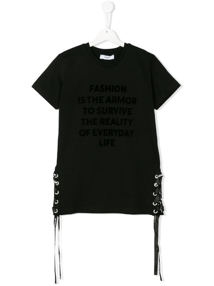 Numero00 Kids Eyelet Tie T-shirt - Black
