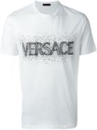 Versace Embellished Logo T-shirt, Men's, Size: Small, White, Cotton