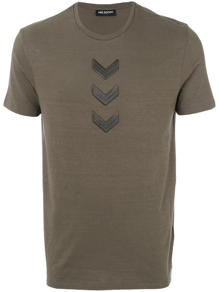 Neil Barrett - Arrow Embroidered T-shirt - Men - Cotton - S, Green, Cotton