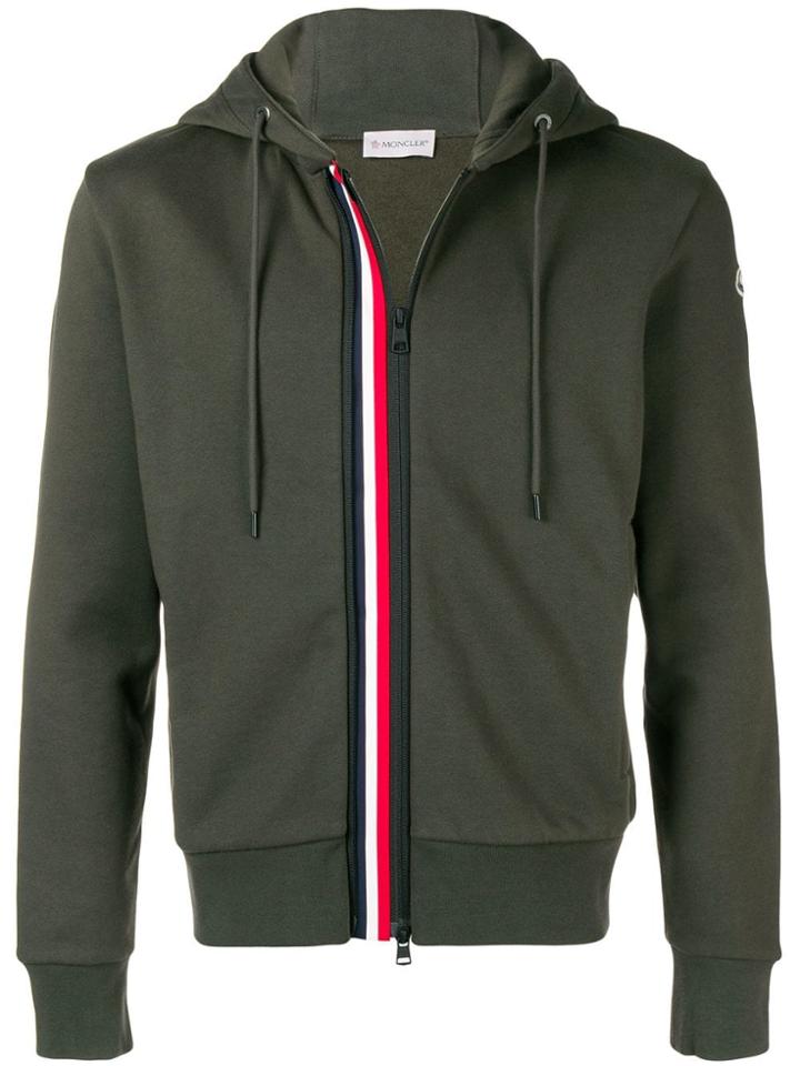 Moncler Zipped Hooded Sweatshirt - Green