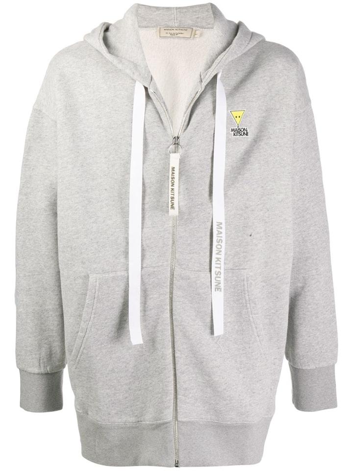 Maison Kitsuné Zip-up Logo Hooded Jacket - Blue
