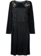Alberta Ferretti Lace Insert Dress, Women's, Size: 48, Black, Polyamide/other Fibers/virgin Wool/silk
