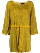 Retrofete Long-sleeve Shift Dress - Yellow