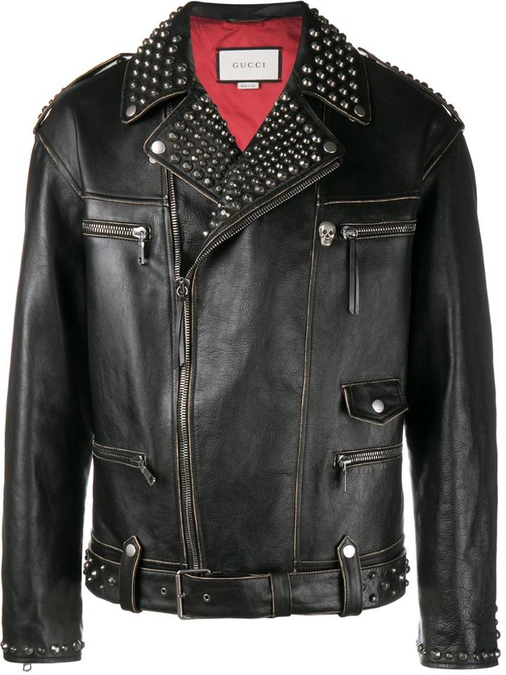 Gucci King Charles Spaniel Biker Jacket - Black