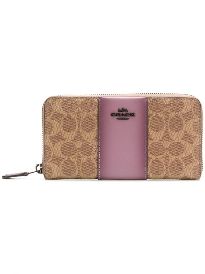 Coach Colour Block Canvas Wallet - Brown
