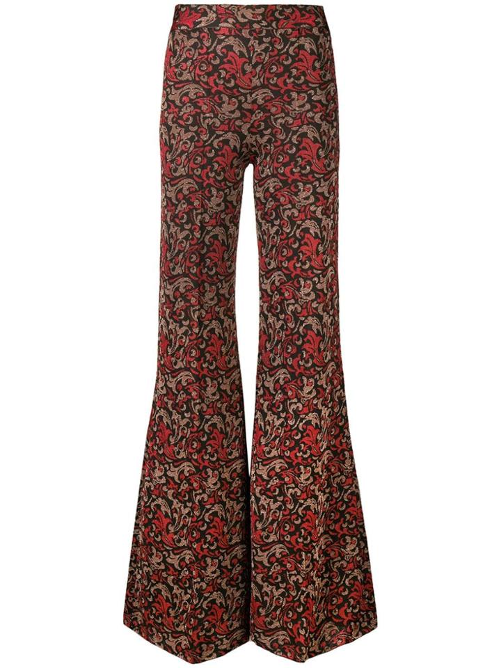Chloé Swirl Print Kick Flare Trousers - Red