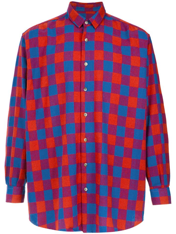 À La Garçonne Oversized Checkered Shirt - Blue