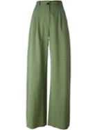 Société Anonyme Wide Leg Trousers, Women's, Size: 44, Green, Cotton/viscose