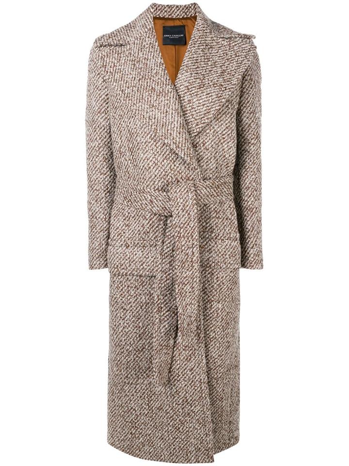 Erika Cavallini Belted Coat - Brown