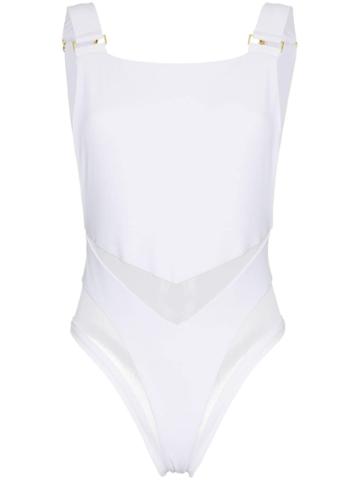 Ambra Maddalena Bianco Mesh Insert Swimsuit - White