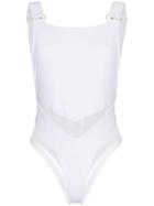 Ambra Maddalena Bianco Mesh Insert Swimsuit - White