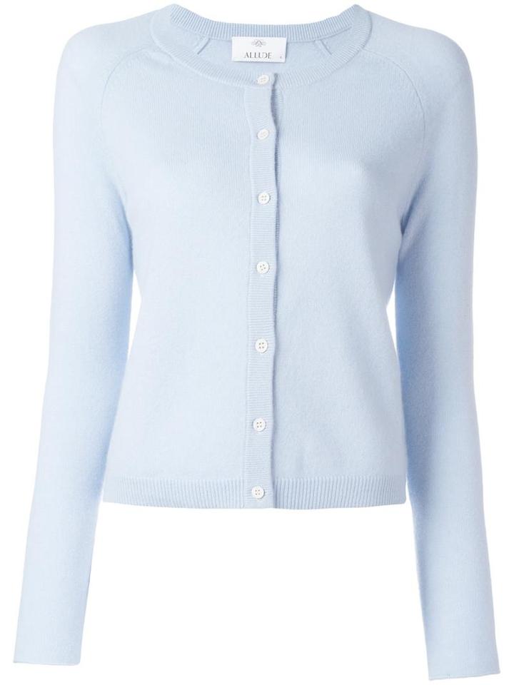 Allude Button Up Cardigan, Women's, Size: Medium, Blue, Cashmere