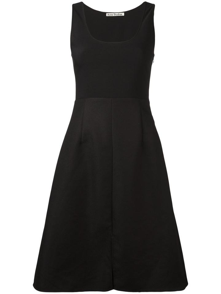 Acne Studios Sleeveless Flared Dress, Women's, Size: 34, Black, Polyester/spandex/elastane