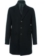 Herno Double Collar Coat, Men's, Size: 46, Black, Polyamide/polyester/wool