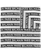 Balmain Printed Logo Scarf - Black