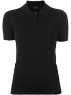 Joseph Knitted Polo Shirt, Women's, Size: L, Black, Silk/nylon/spandex/elastane