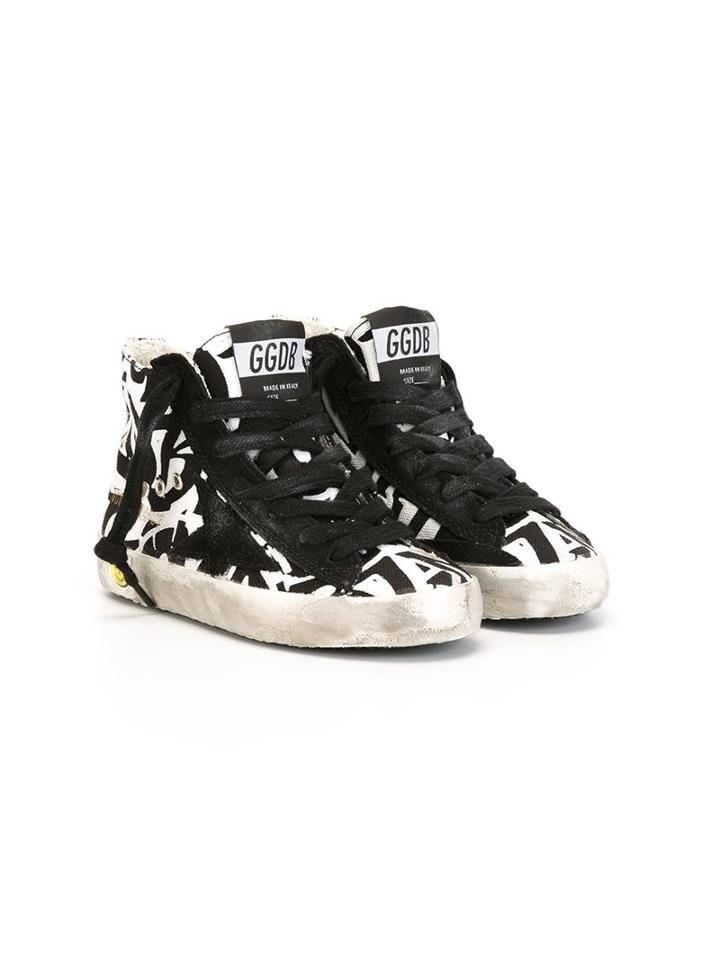 Golden Goose Deluxe Brand Kids Graffiti Print Hi-top Sneakers, Girl's, Size: 26, Black