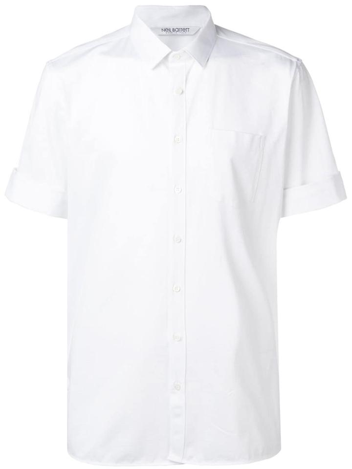 Neil Barrett Plain Shortsleeved Shirt - White