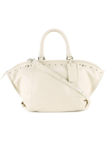 Potior Stud Detail Tote, Women's, White, Goat Skin