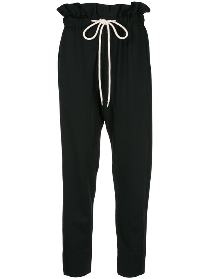 Bassike Paper Bag Relaxed Trousers - Black