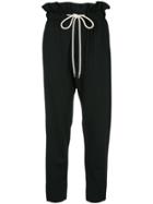Bassike Paper Bag Relaxed Trousers - Black