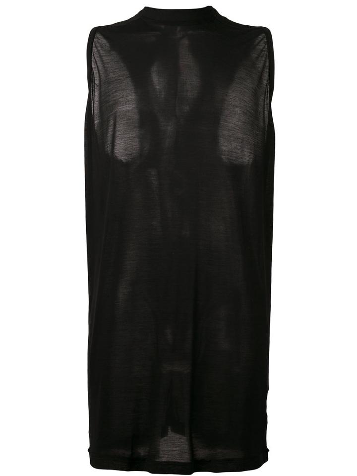 Rick Owens Drkshdw Semi-sheer Sleeveless T-shirt, Men's, Black, Viscose