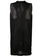 Rick Owens Drkshdw Semi-sheer Sleeveless T-shirt, Men's, Black, Viscose