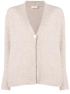 Masscob Deep V-neck Cardigan - Neutrals