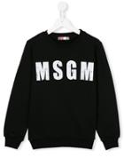 Msgm Kids Logo Print Sweatshirt, Boy's, Size: 10 Yrs, Black