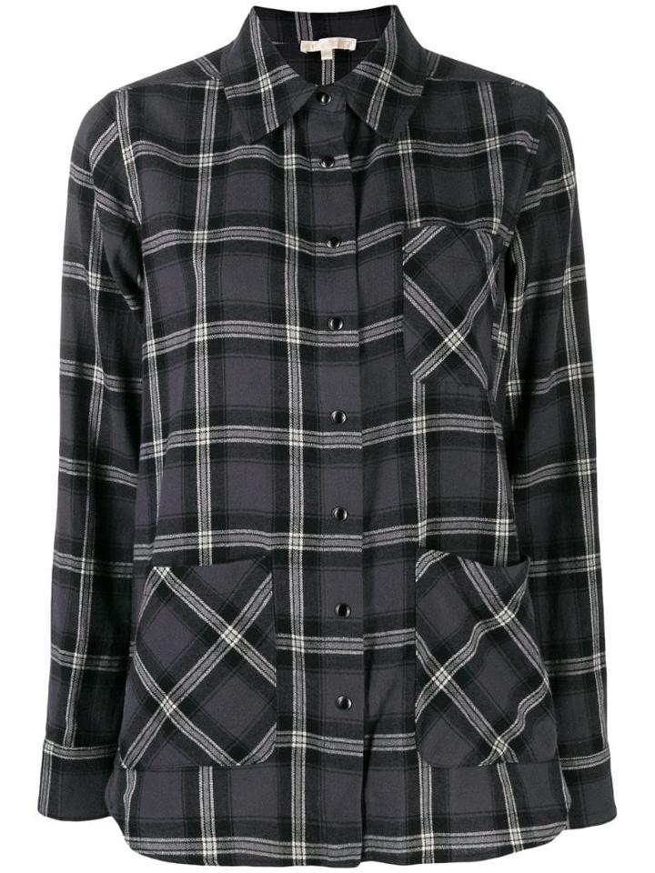Gold Hawk Plaid Print Shirt - Grey