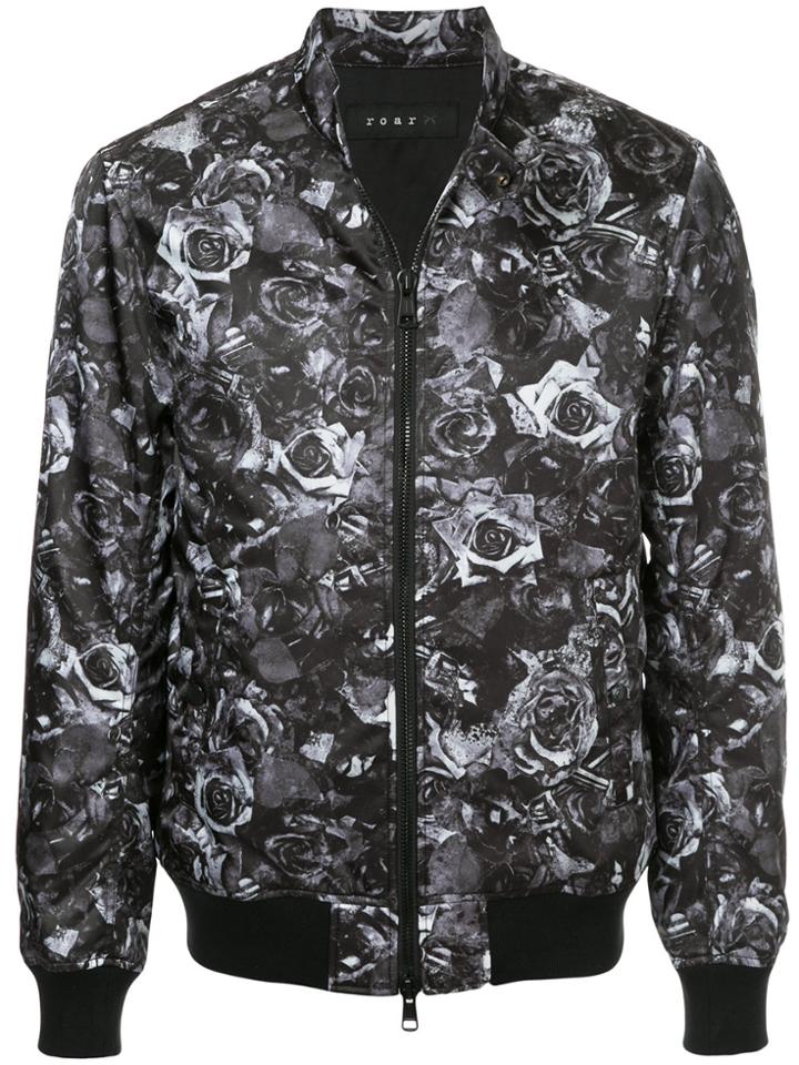 Roar Floral Rear Print Jacket - Black