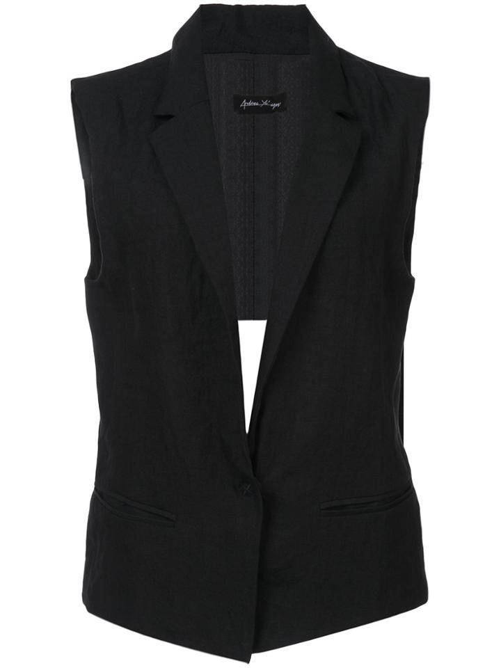 Andrea Ya'aqov Sleeveless Blazer - Black