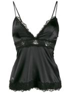 Philipp Plein Lace Insert Camisole - Black