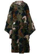 Liska Super Oversized Camo Cape - Green