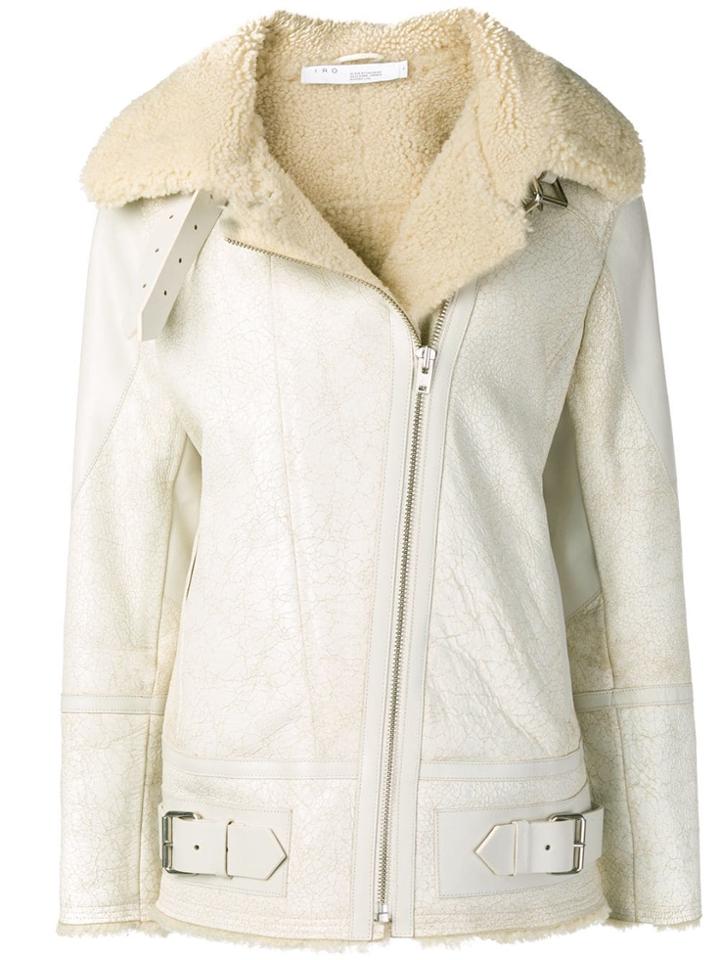 Iro Shearling Biker Jacket - White