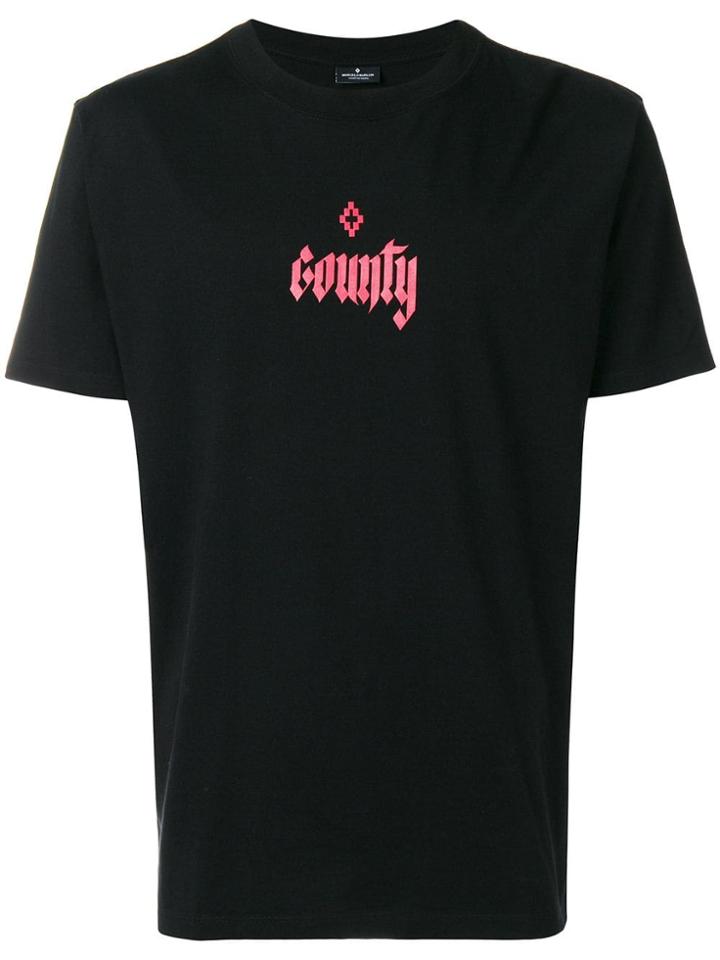 Marcelo Burlon County Of Milan Round Neck Graphic T-shirt - Black