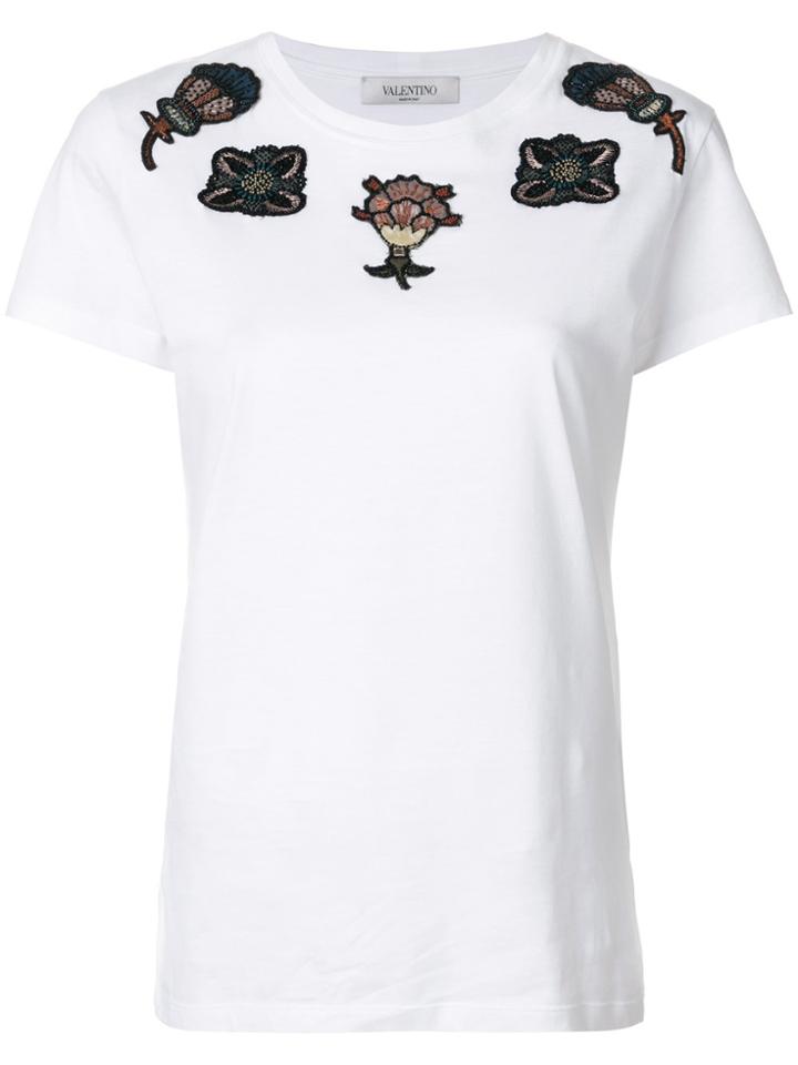 Valentino Popflowers Appliqué T-shirt - White