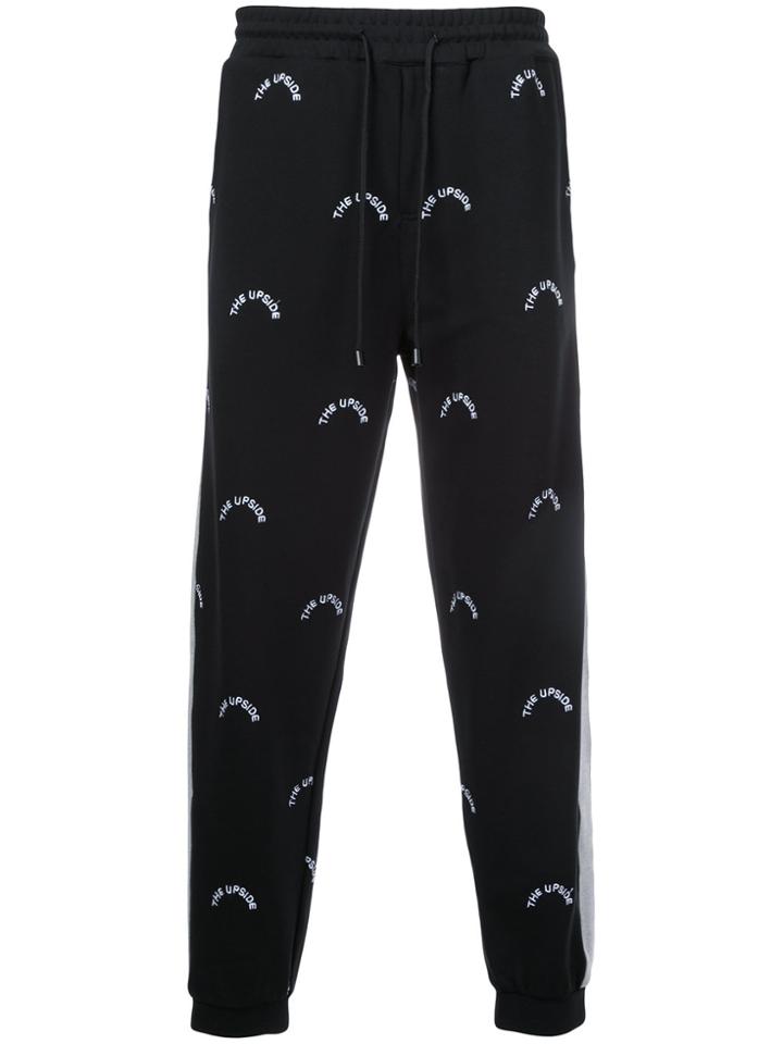 The Upside Logo Embroidered Track Pants - Black