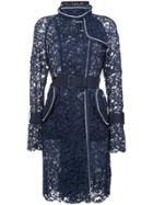 Sacai Lace Trench Coat - Blue