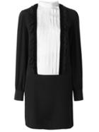 No21 Pleated Ruffled Panel Dress, Women's, Size: 42, Black, Silk
