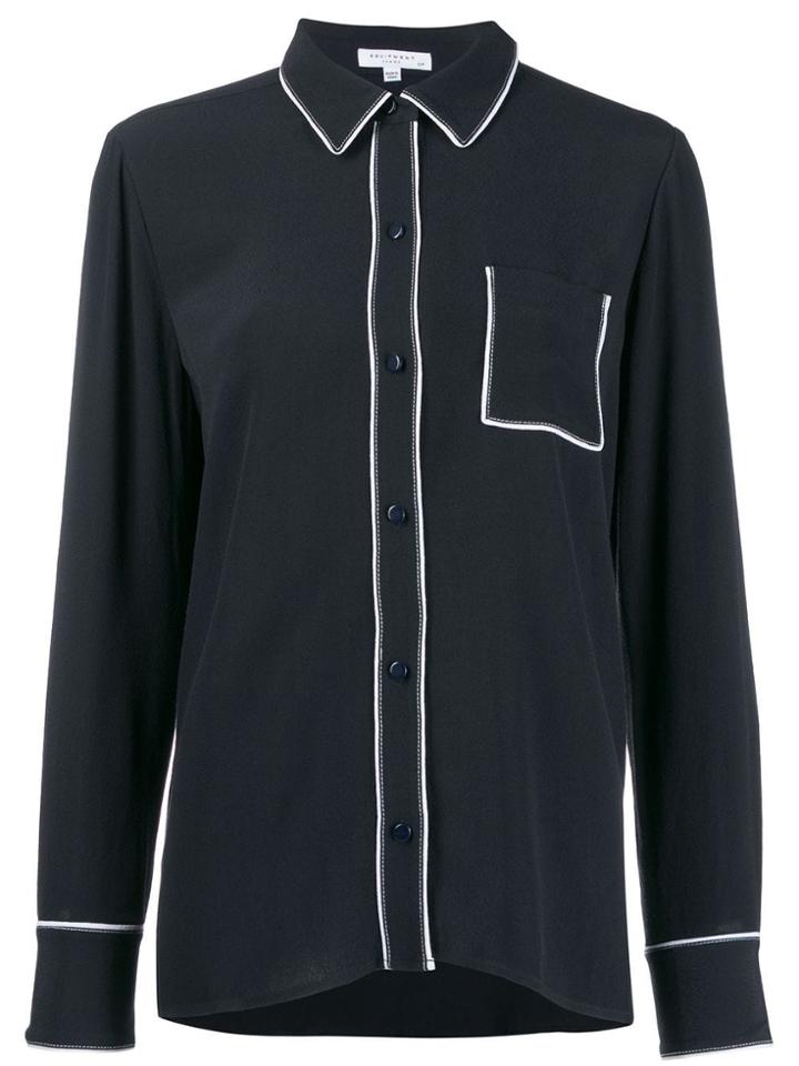 Equipment Contrasting Trim Shirt - Blue