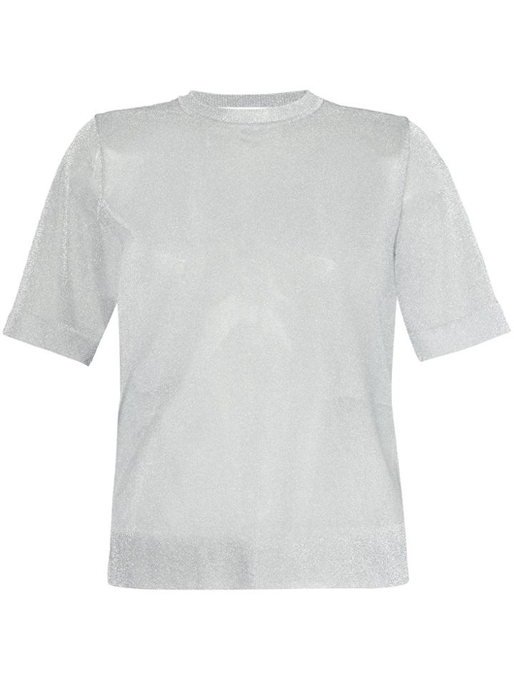 Le Ciel Bleu Sheer Knitted Top - Metallic