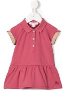 Burberry Kids - Check Trim Polo Shirt Dress - Kids - Cotton - 12 Mth, Pink/purple