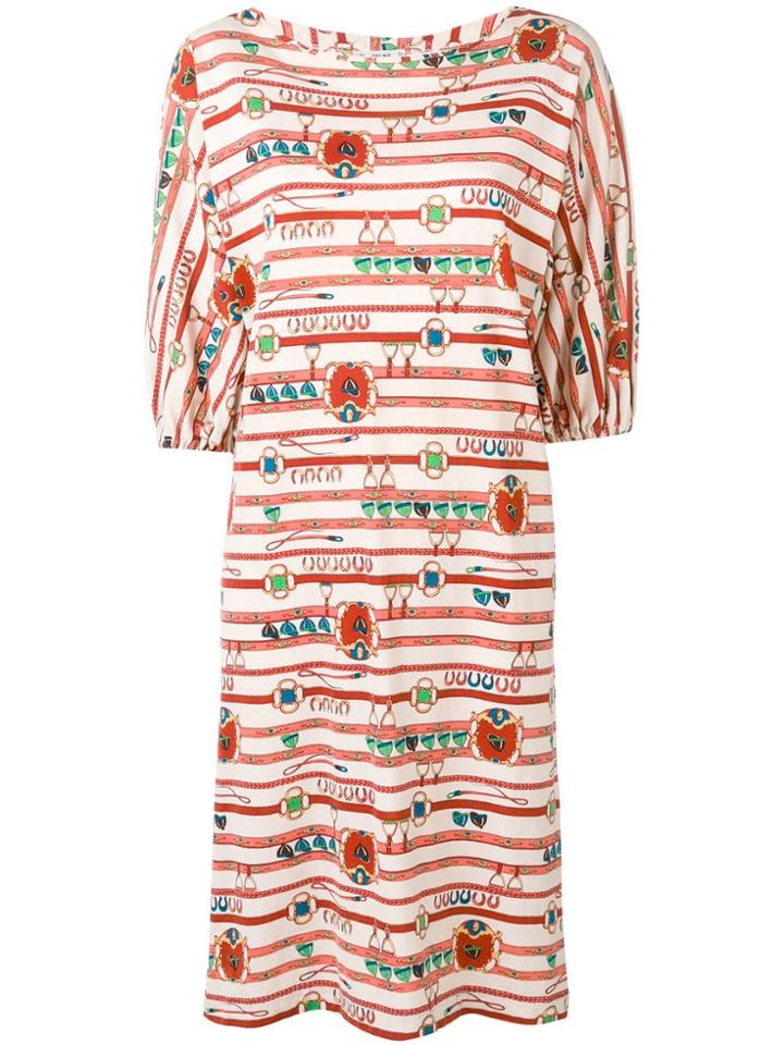 Céline Vintage 1980's Printed Shift Dress - Neutrals