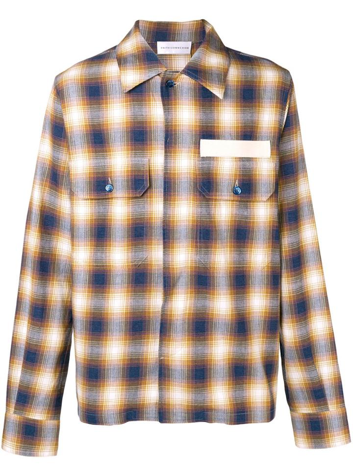 Faith Connexion Chest Pocket Checked Shirt - Blue