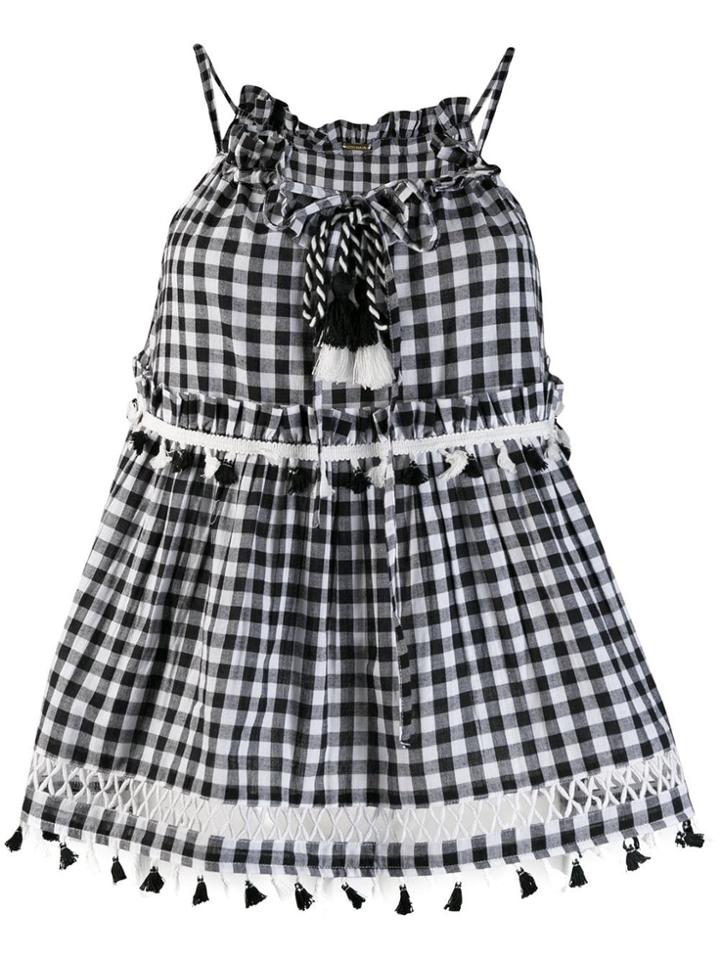 Dodo Bar Or Checked Tassel Sleeveless Top - Black