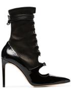 Liudmila Black Mile Hort 100 Lace Up Leather Pumps