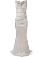 Talbot Runhof - Bossa Evening Dress - Women - Polyester/spandex/elastane/cupro - 36, Grey, Polyester/spandex/elastane/cupro